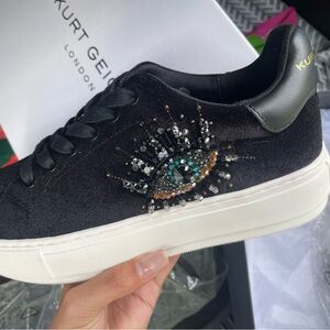 Kurt Geiger Black Embellished Sneakers
